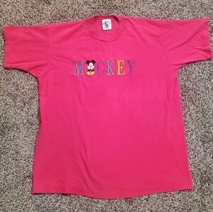 Vintage Single Stitch Mickey Embroidered T-Shirt Womens Size XL (OSFA)